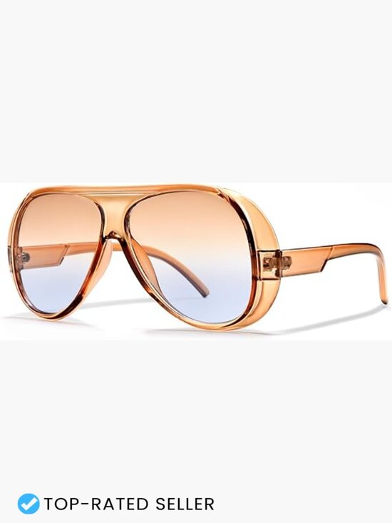 Retro Oversized Square Aviator Sunglasses for Women, UV400 Protection main image 6